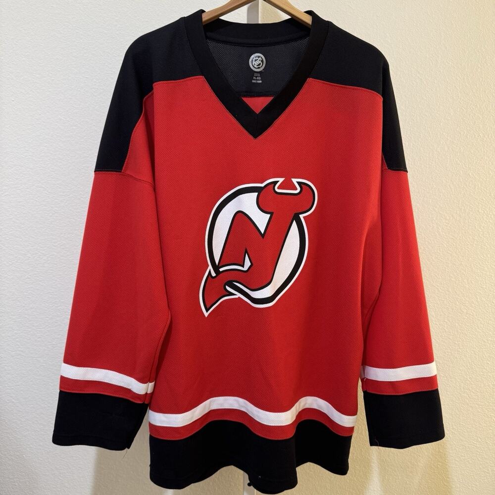 VTG 90s New Jersey Devils Hockey Blank Jersey Sz XL NHL